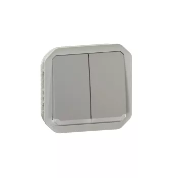 Legrand Plexo 55 069526L dupla váltókapcsoló (106+6), 10 A, IP55, szürke