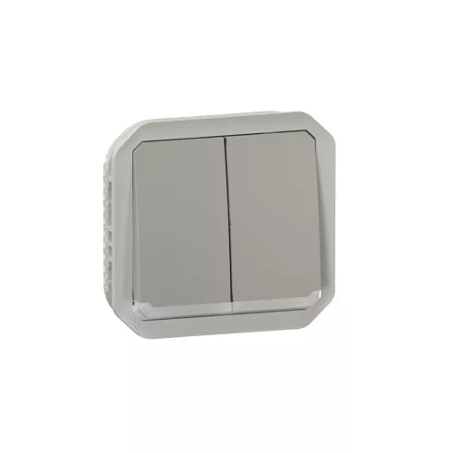 Legrand Plexo 55 069526L dupla váltókapcsoló (106+6), 10 A, IP55, szürke