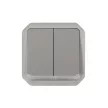 Legrand Plexo 55 069526L dupla váltókapcsoló (106+6), 10 A, IP55, szürke