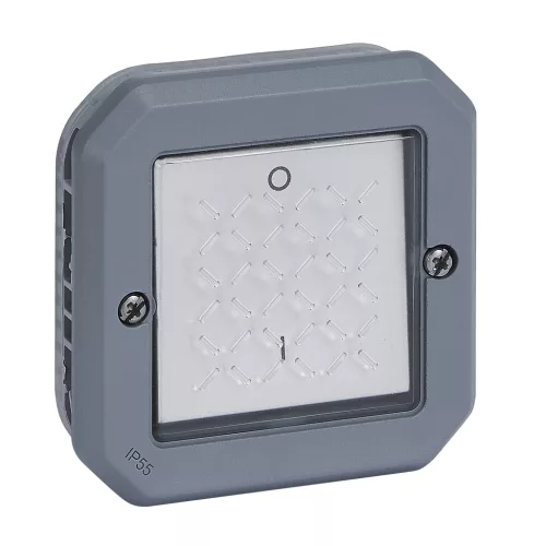 Legrand Plexo 55 069527L kétpólusú kapcsoló (102), 16 A, IP55, szürke