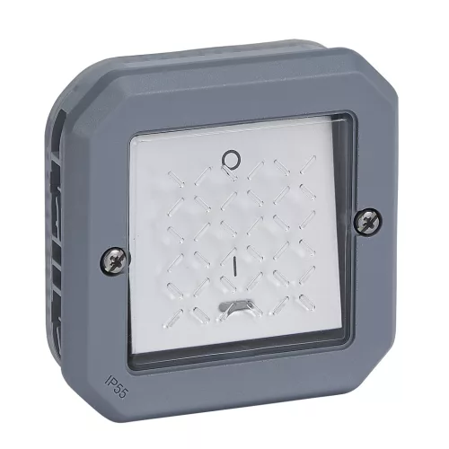 Legrand Plexo 55 069528L kétpólusú kapcsoló (102), 16 A, IP55, szürke