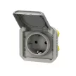 Legrand Plexo 55 069570L csatlakozóaljzat csapófedéllel, 16 A, IP55, szürke