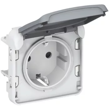   Legrand 069571 Plexo 55 2P+F aljzat csapófedéllel, csavaros, szürke ( Legrand 069571 )