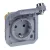 Legrand Plexo 55 069574L 2P+F csatlakozóaljzat csapófedéllel ( kulcsos ), 16 A, IP55, szürke