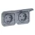 Legrand Plexo 55 069576L kettős dugalj csapófedéllel, 16 A, IP55, szürke