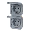 Legrand Plexo 55 069577L kettős dugalj csapófedéllel, 16 A, IP55, szürke