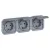 Legrand Plexo 55 069578L hármas dugalj csapófedéllel, 16 A, IP55, szürke