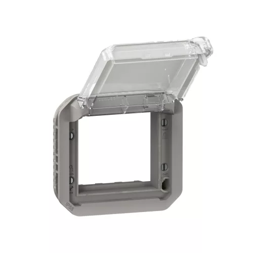 Legrand Plexo 55 069579L Mosaic adapter csapófedéllel, IP55, szürke