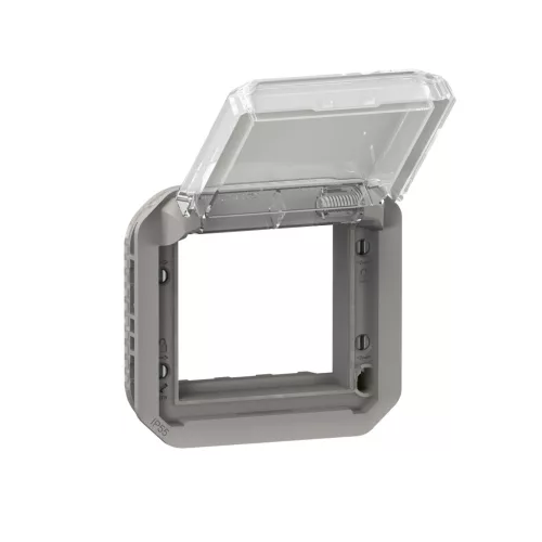 Legrand Plexo 55 069580L Mosaic adapter csapófedéllel, IP55, szürke