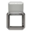 Legrand Plexo 55 069580L vízmentes IP55 Mosaic adapter füstszínű csapófedéllel, szürke burkolattal, csapófedéllel, ( szerelhető kivitel ), Legrand 069580L