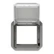 Legrand Plexo 55 069580L Mosaic adapter csapófedéllel, IP55, szürke