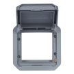 Legrand Plexo 55 069584L vízmentes IP55 Mosaic adapter csapófedéllel, szürke burkolattal, csapófedéllel, ( szerelhető kivitel ), Legrand 069584L