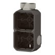 Legrand Plexo 55 069610L vízmentes IP55 falon kívüli függőleges 2-es doboz 2 bemenettel, membrános,, antracit színben, Legrand 069610L