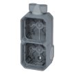 Legrand Plexo 55 069668L vízmentes IP55 falon kívüli függőleges 2-es doboz 2 bemenettel, membrános,, szürke színben, Legrand 069668L