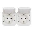 Legrand Plexo 55 069675L vízmentes IP55 csatlakozóaljzat (dugalj) 2X2P+F csapófedéllel, vízszintes , fehér burkolattal, csapófedéllel, ( szerelhető kivitel ), 16A 250V, Legrand 069675L