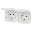 Legrand Plexo 55 069675L kettős dugalj csapófedéllel, 16 A, IP55, fehér