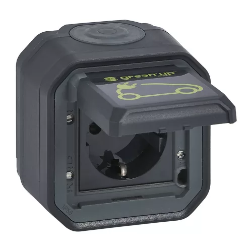 Legrand Plexo 55 069708L dugalj 2P+F csapófedéllel, 16 A, IP55, antracit