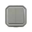 Legrand Plexo 55 069715L dupla váltókapcsoló (106+6), 10 A, IP55, szürke