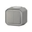 Legrand Plexo 55 069715L dupla váltókapcsoló (106+6), 10 A, IP55, szürke