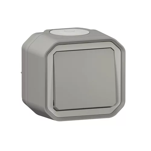 Legrand Plexo 55 069720L egypólusú nyomó (N101), 10 A, IP55, szürke