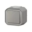 Legrand Plexo 55 069720L vízmentes IP55 egypólusú nyomó (N101), szürke burkolattal, kerettel, falon kívüli ( összeszerelt ), 10A 250V, Legrand 069720L