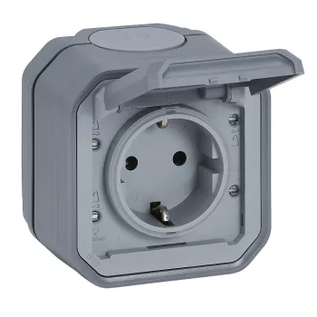Legrand Plexo 55 069730L dugalj 2P+F csapófedéllel, 16 A, IP55, szürke