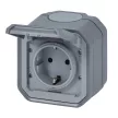 Legrand Plexo 55 069730L vízmentes IP55 csatlakozóaljzat (dugalj) 2P+F csapófedéllel, szürke burkolattal, rugós vezetékbekötéssel, kerettel, csapófedéllel, falon kívüli ( összeszerelt ), 16A 250V, Legrand 069730L