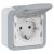 Legrand Plexo 069733 vízmentes földelt csatlakozóaljzat (dugalj) 2P+F szürke burkolattal, kerettel, falon kívüli, 16A 250V IP55 (Legrand 069733)