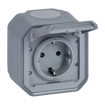 Legrand Plexo 55 069733L dugalj 2P+F csapófedéllel, 16 A, IP55, szürke