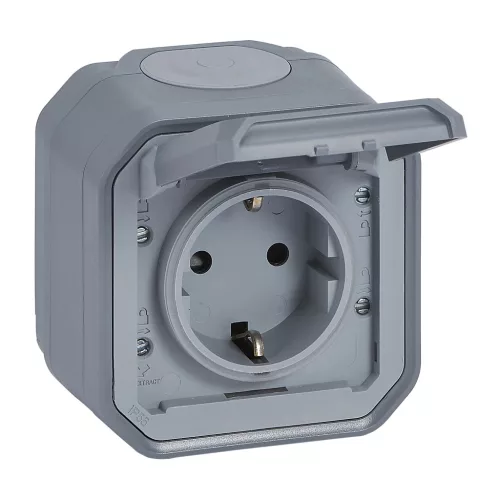 Legrand Plexo 55 069733L dugalj 2P+F csapófedéllel, 16 A, IP55, szürke