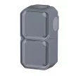 Legrand Plexo 55 069744L vízmentes IP55 csatlakozóaljzat (dugalj) 2X2P+F csapófedéllel, függőleges, szürke burkolattal, kerettel, csapófedéllel, falon kívüli ( összeszerelt ), 16A 250V, Legrand 069744L