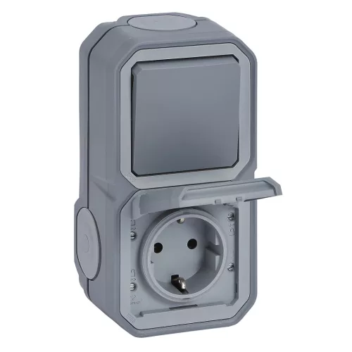 Legrand Plexo 55 069746L váltókapcsoló (106), 10 A, IP55, szürke