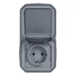 Legrand Plexo 55 069746L vízmentes IP55 váltókapcsoló (106), szürke burkolattal, kerettel, csapófedéllel, falon kívüli ( összeszerelt ), 10A 250V, Legrand 069746L