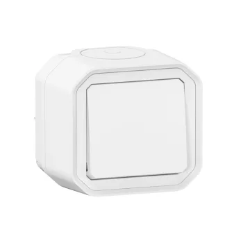   Legrand Plexo 55 069760L vízmentes IP55 egypólusú nyomó (N101), fehér burkolattal, kerettel, falon kívüli ( összeszerelt ), 10A 250V, Legrand 069760L