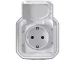 Legrand Plexo 55 069771L vízmentes IP55 csatlakozóaljzat (dugalj) 2P+F csapófedéllel, fehér burkolattal, csavaros vezetékbekötéssel, kerettel, csapófedéllel, falon kívüli ( összeszerelt ), 16A 250V, Legrand 069771L