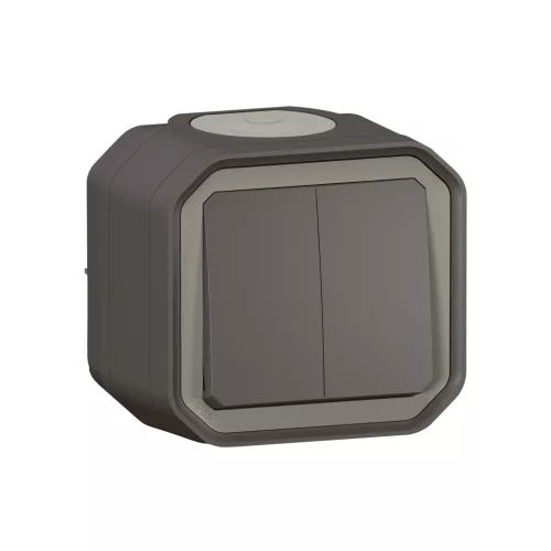 Legrand Plexo 55 069775L dupla váltókapcsoló (106+6), 10 A, IP55, antracit