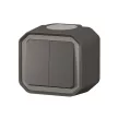 Legrand Plexo 55 069775L dupla váltókapcsoló (106+6), 10 A, IP55, antracit