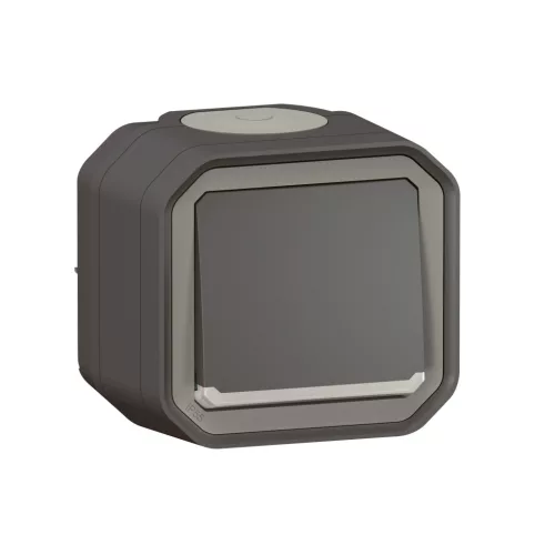 Legrand Plexo 55 069782L egypólusú nyomó (N101), 10 A, IP55, antracit