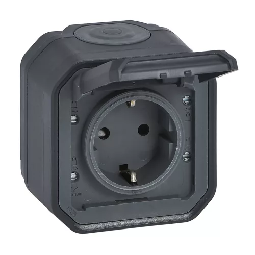 Legrand Plexo 55 069783L dugalj 2P+F csapófedéllel, 16 A, IP55, antracit