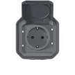 Legrand Plexo 55 069784L vízmentes IP55 csatlakozóaljzat (dugalj) 2P+F csapófedéllel, antracit burkolattal, elektromos kerékpárok töltéséhez, kerettel, csapófedéllel, falon kívüli ( összeszerelt ), 16A 250V, Legrand 069784L