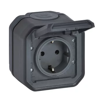 Legrand Plexo 55 069799L dugalj 2P+F csapófedéllel, 16 A, IP55, antracit