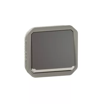   Legrand Plexo 55 069802L vízmentes IP55 váltókapcsoló (106), antracit burkolattal, kerettel, ellenőrzőfénnyel, süllyesztett kivitel ( összeszerelt ), 10A 250V, Legrand 069802L