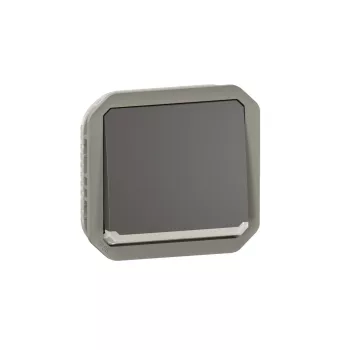   Legrand Plexo 55 069803L vízmentes IP55 váltókapcsoló (106), antracit burkolattal, kerettel, jelzőfénnyel , süllyesztett kivitel ( összeszerelt ), 10A 250V, Legrand 069803L
