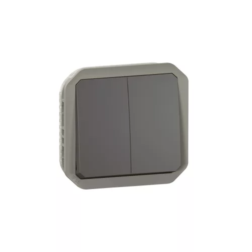 Legrand Plexo 55 069805L dupla váltókapcsoló (106+6), 10 A, IP55, antracit, süllyesztett