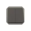 Legrand Plexo 55 069805L dupla váltókapcsoló (106+6), 10 A, IP55, antracit, süllyesztett