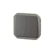 Legrand Plexo 55 069805L dupla váltókapcsoló (106+6), 10 A, IP55, antracit, süllyesztett