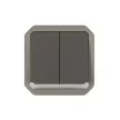 Legrand Plexo 55 069806L dupla váltókapcsoló (106+6), 10 A, IP55, antracit, süllyesztett