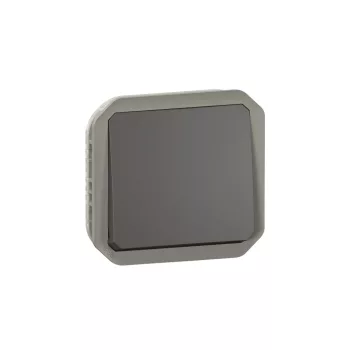   Legrand Plexo 55 069810L vízmentes IP55 egypólusú nyomó (N101), antracit burkolattal, kerettel, süllyesztett kivitel ( összeszerelt ), 10A 250V, Legrand 069810L