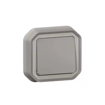   Legrand Plexo 55 069812L vízmentes IP55 váltókapcsoló (106), szürke burkolattal, kerettel, süllyesztett kivitel ( összeszerelt ), 10A 250V, Legrand 069812L