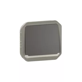   Legrand Plexo 55 069813L vízmentes IP55 egypólusú nyomó (N101), antracit burkolattal, kerettel, jelzőfénnyel , süllyesztett kivitel ( összeszerelt ), 10A 250V, Legrand 069813L
